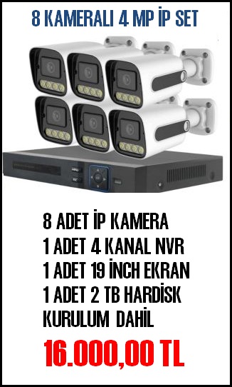 8 KAMERALI İP SET